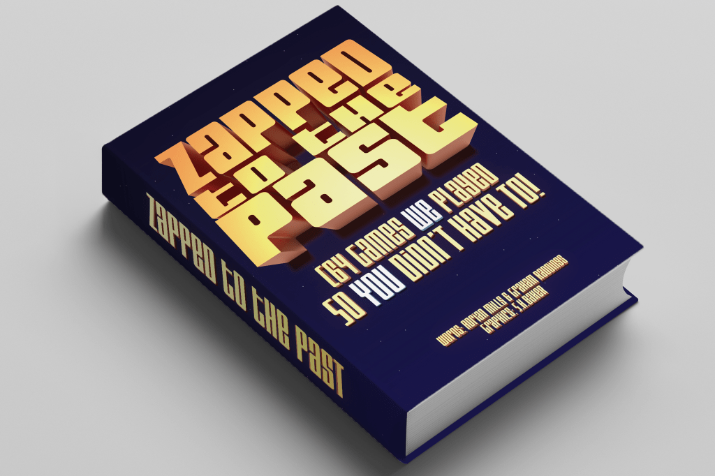 An image of a mockup of what the Zapped to the Past book might look like.